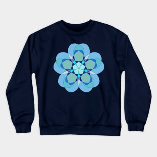 Geometric Blue Snowflake Crewneck Sweatshirt